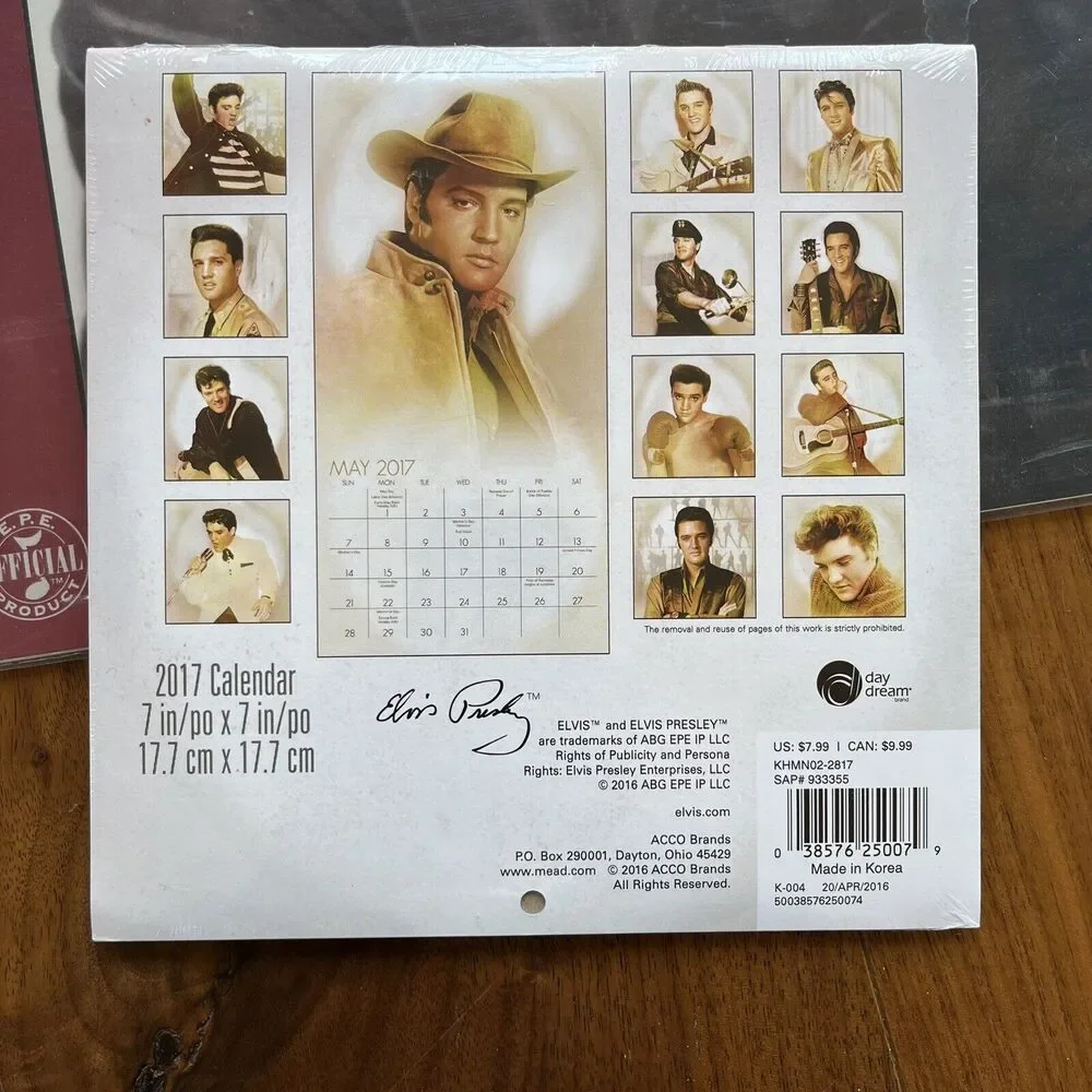 Elvis Presley x 2 Calendars - 2017 Mini and 1998